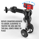 Dual Threaded Rectangular Bar Arm Mount With Magic Arm and Aluminum Alloy Smartphone Holder