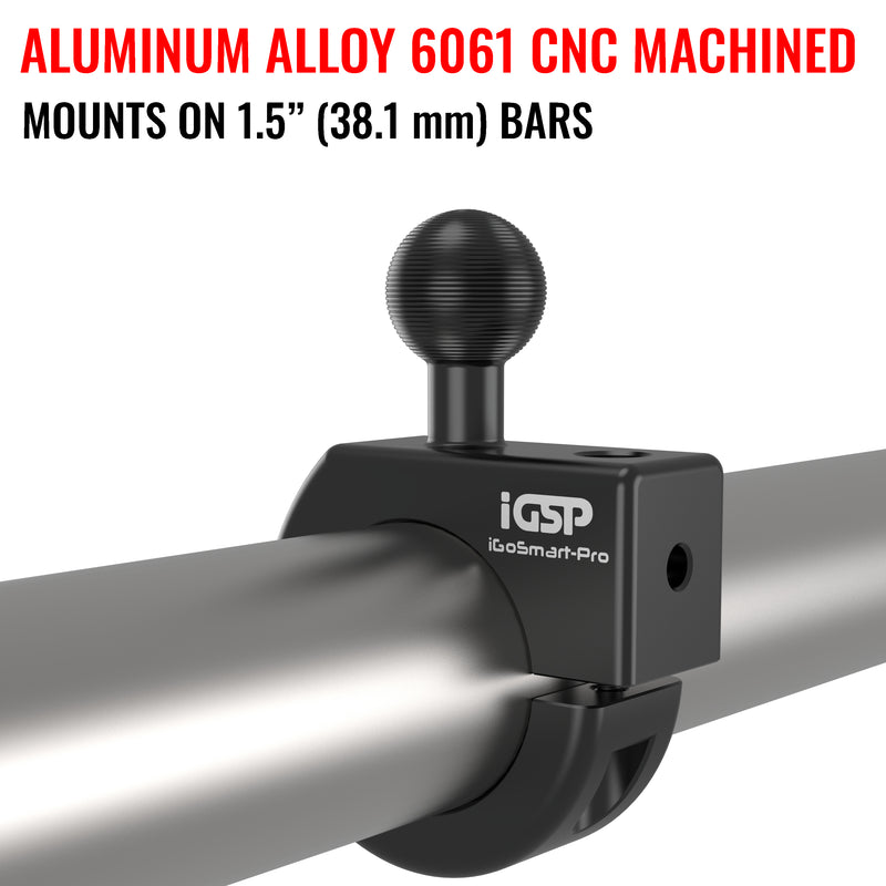 1.5" Dual Threaded Bar Clamp Mount CNC Machined Aluminum Alloy
