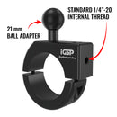 1.75" Dual Threaded Bar Clamp Mount CNC Machined Aluminum Alloy with Single 8.5" Arm