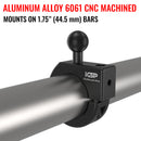 1.75" Dual Threaded Bar Clamp Mount Roll Cage CNC Machined Aluminum Alloy