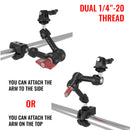 Dual Threaded Magic Arm Round Bar Arm Mount with MagSafe Magnetic Holder