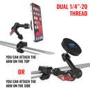 Dual Threaded Magic Arm Round Bar Arm Mount with MagSafe Magnetic Holder