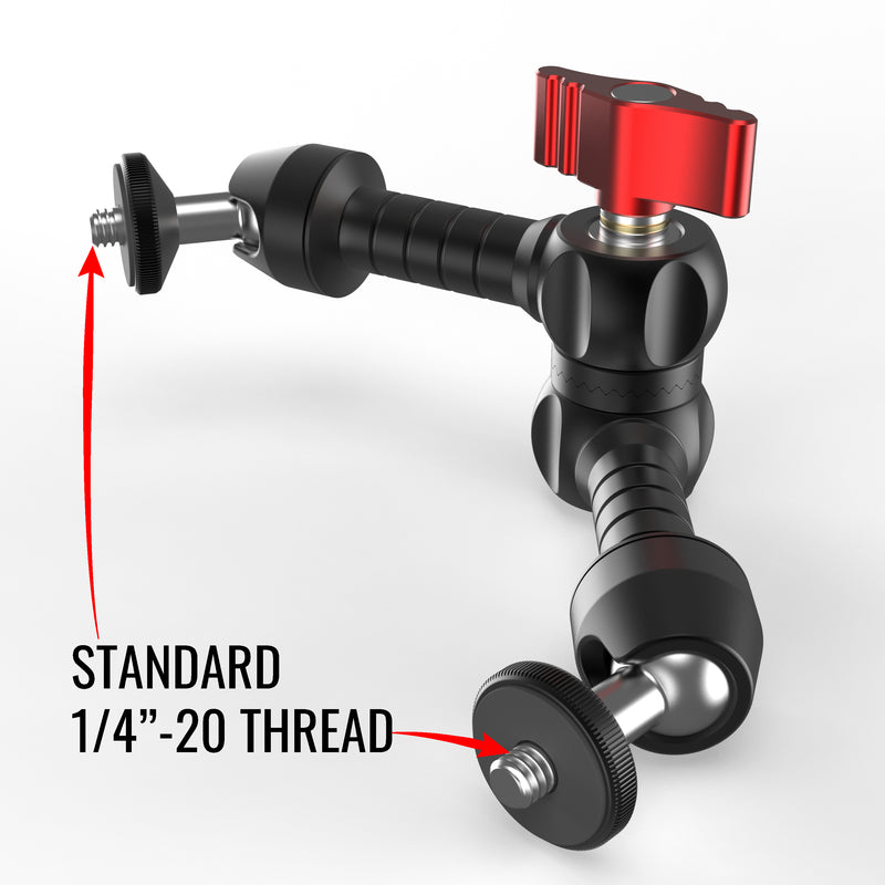 Dual Threaded Rectangular Bar Arm Mount With Magic Arm and Aluminum Alloy Smartphone Holder