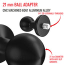 21mm Ball End Adapter with externally threaded 1/4"-20 (male end)