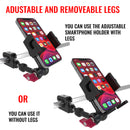 Dual Threaded Rectangular Bar Arm Mount With Magic Arm and Aluminum Alloy Smartphone Holder