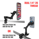 Dual Threaded Long Arm Rectangular Bar Arm Mount With MagSafe Magnetic Holder